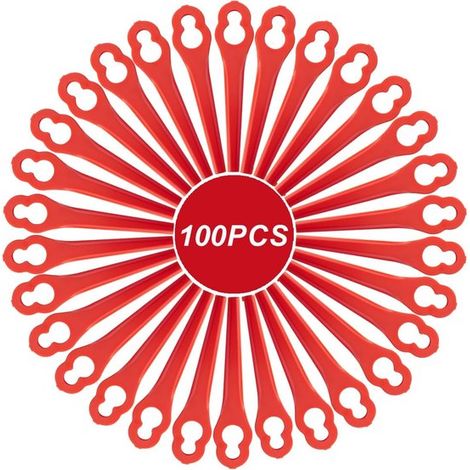 100 pièces de lames de rechange adaptées à la tondeuse IKRA IART 2520, lames en nylon adaptées à IAT 20-1M (1/5)