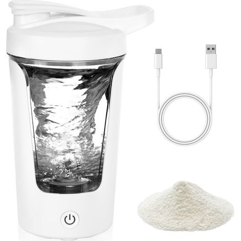 Électrique Protéine Shaker, 450Ml Shaker Tasse Rechargeable Par Usb, Shaker Bouteille Pour Shakes Protéinés Et Shakes De (1/5)