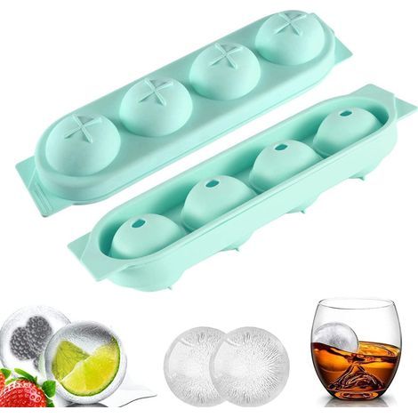 Lot de 2 moules à glaçons grande capacité en silicone avec couvercle, parfaits pour champagne et boissons glacées, sans BPA (1/5)