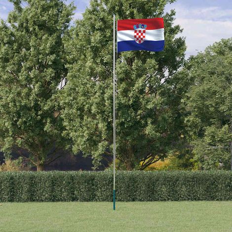 Drapeau de la Croatie et mât 6,23 m Drapeau Décoratif de jardin Aluminium 52179 (1/5)