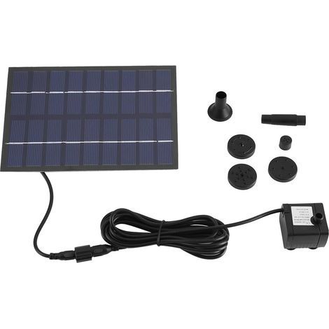 Pompe de fontaine solaire, 9V 2.8W 165L/h panneau solaire alimenté, eau réservoir de poissons piscine maison jardin kit d'arrosage, pour bassin de fontaine (1/5)