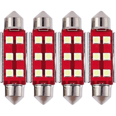 Ampoules LED blanc xénon 6-Smd 3030, sans erreur Canbus, 41 mm, 211-2 212-2 569 578, pour éclairage de carte, plafonnier et plaque d'immatriculation (lot de 4) (1/5)