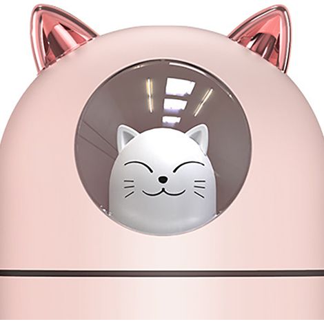 Humidificateur portable USB pour animaux de compagnie, mini cadeau rose avec brumisation silencieuse et veilleuse pour la maison et la chambre. (1/5)