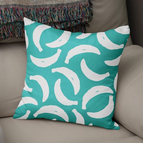 Housse de Coussin Motif, Turquoise et Blanc Taie d'oreiller pour Lit Voiture Canapé Maison Salon Chambre, Décoration D'intérieur, 43x43cm - Conçu et Fabriqué en Turquie (1/4)