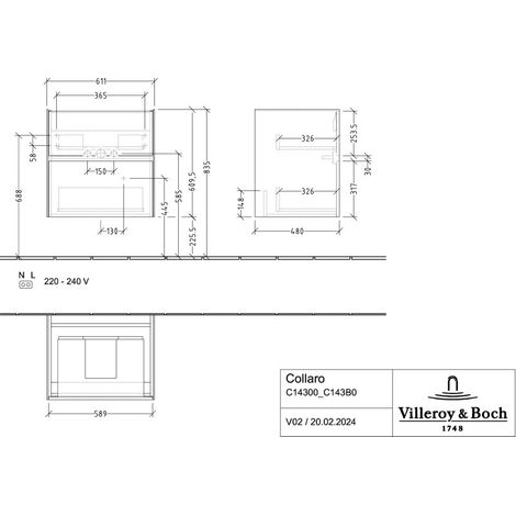 Villeroy & Boch C143B0VR WTUS Collaro 611x610x480mm av. robinet, 2
