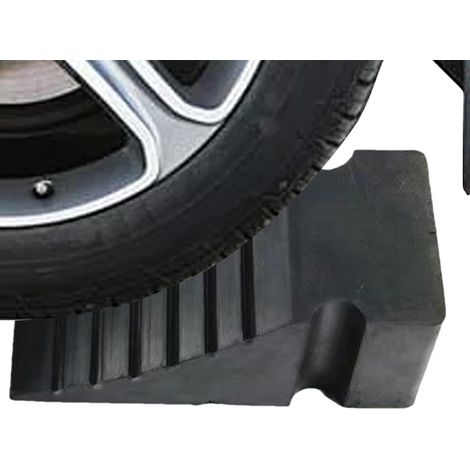 Cales de roue avec bouchon pour voiture de garage - Blocs de roue en caoutchouc antidérapant Bords de stationnement pour remorques de voyage, butée de roue avec détection de poids dans le (1/5)