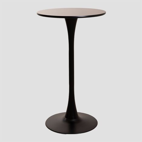 Table haute ronde en MDF et métal (Ø60 cm) Style Ivet SKLUM Noir