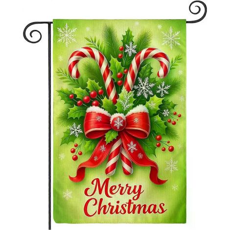 Drapeaux de jardin de Noël pour l'extérieur, 30 x 45 cm, décorations de Noël pour la cour, drapeau double face pour l'extérieur (1/5)