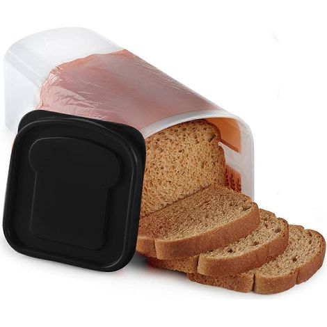 Boîte à pain transparente en plastique pour conserver la fraîcheur du pain grillé, avec couvercle, récipient de rangement pour pain, B (1/5)