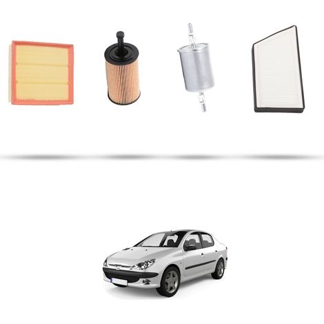 Kit tagliando 4 filtri compatibile con Peugeot 206 1.6 66kw dal 2000 (1/5)
