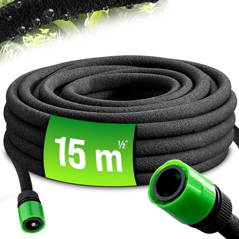 Tuyau d'arrosage micro-poreux Economies d'eau 15 mètres Entretien jardin Irrigation fleurs plantes Jardinage (1/5)