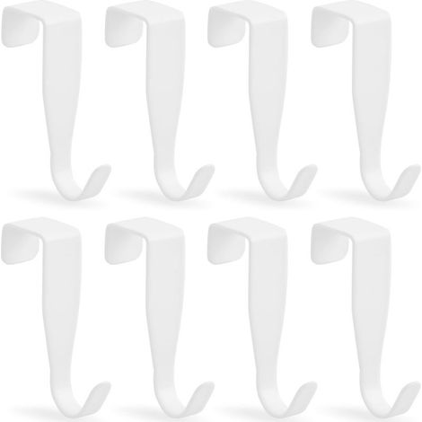 Crochet de Porte, Lot de 8 Crochets Porte En Forme De S, Patère Porte en Acier Inoxydable, Crochets de Porte à Suspendre pour Porte Standart, Tiroir, Placard Armoire, Cuisine (1/4)
