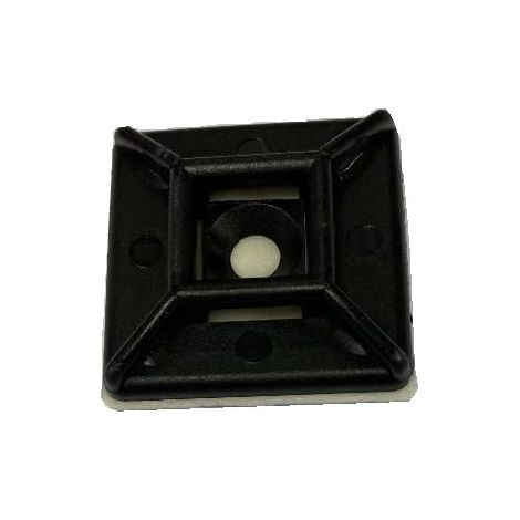 Embase pour serre-câbles autoadhésive noire 26.1mm x 26,1 mm, Ø fixation 4.3mm ( Prix pour Sachet de 100 )