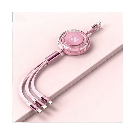 Rallonge de câble de données transparente 120 W pour téléphone portable, support caché, pour un à trois câbles de charge. (1/5)