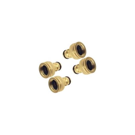 Raccord tuyau d'arrosage en laiton massif – Lot de 4 – Raccords filetés 20mm et 25mm – Installation rapide sans outil – Résistant à la rouille (1/5)
