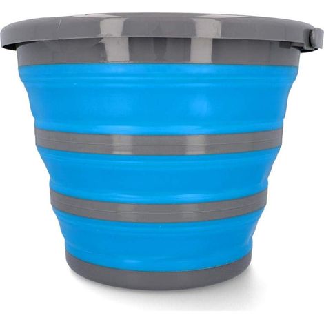 Secchio da 10 Litri, Pieghevole, per la casa, da Campeggio, con beccuccio, per Il Trasporto, Pieghevole, 1 Pezzo, Blu (1/5)