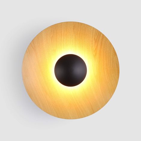 Applique murale LED design "Larson" - 12W - Noir bois (1/5)
