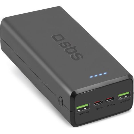 Powerbank da 30000 mAh con porte USB-C e USB-A - nero (1/5)