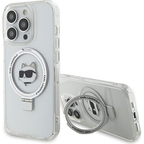 Karl Lagerfeld KLHMP15XHMRSCHH iPhone 15 Pro Max 6.7 blanco/blanco estuche rígido Soporte de anillo Choupette Head MagSafe (1/5)