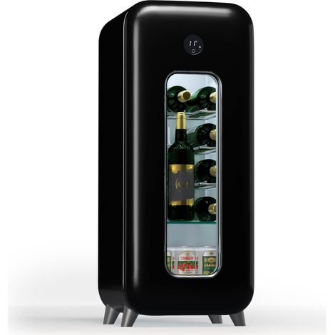 Klarstein Freistehender Weinkühlschrank 1 Zone, Getränkekühlschrank Klein, Kleiner Weinschrank, Wein-Kühlschrank Klein mit Glastür, Indoor/Outdoor Flaschenkühlschrank, Wine Fridge, 15 Flaschen