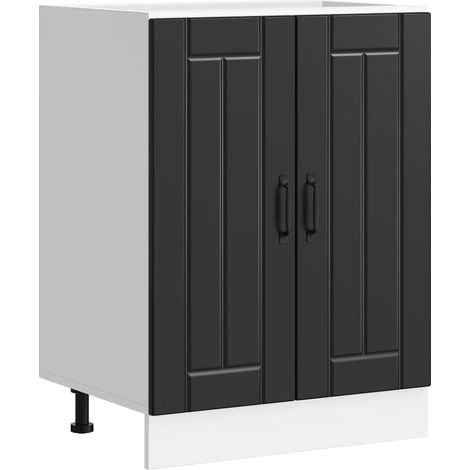 Spülenunterschrank Lucca Schwarz Holzwerkstoff