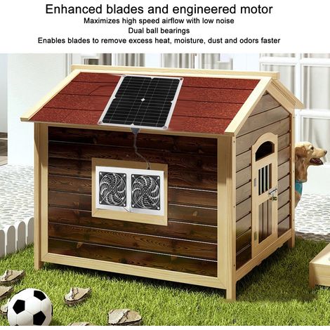 Kit Ventilateur Solaire avec Panneau Solar 25W IPX65 Double Ventilateur Silencieux pour Poulailler Serre Garage Animal (1/5)