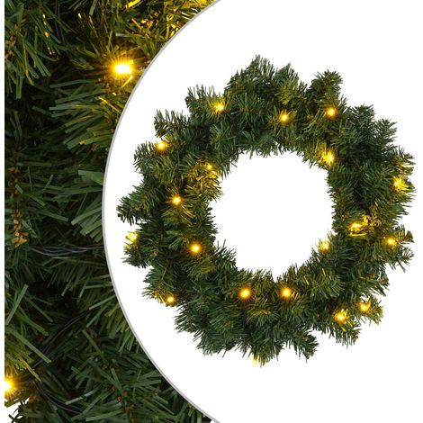 Christmas Wreath Green Ø 50 cm PVC 25 LEDs vidaXL (1/5)