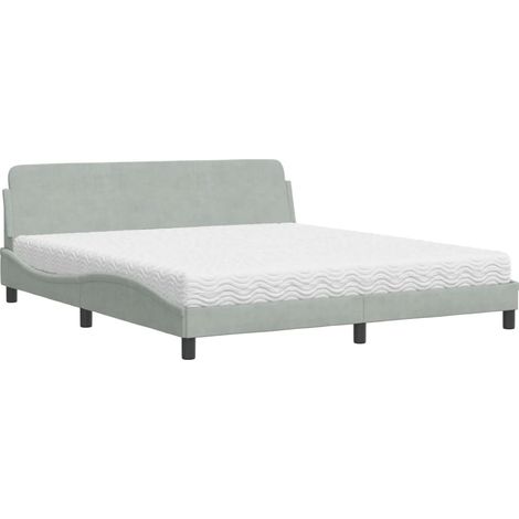 Maison Exclusive - Bett mit Matratze "Dover" Hellgrau 180x200 cm (1/5)