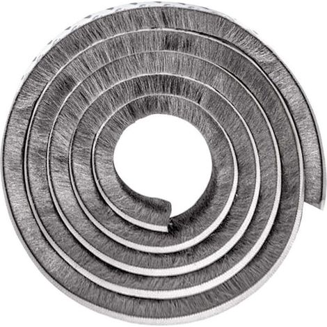 Joint Porte Joint Fenetre Isolation Joint Porte Garage Bande Etancheite Autocollante Bande de Brosse Bande de Joint Brosse Porte pour Isolation Phonique Anti Froid, Gris 10M (1/4)