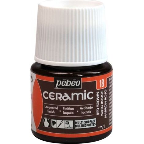 Peinture céramique à FROID, décorative, résistante, PEBEO 18 CHESTNUT 45ml