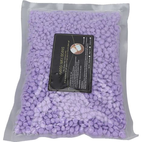 Perles de cire dépilatoire unisexe pour le visage, les bras, le dos et les jambes, parfum taro violet, 500 g (1/5)