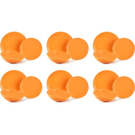 Fade Carioca arancio servizio piatti 18 pezzi Stoneware