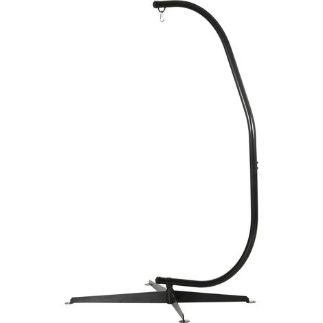Schwarzer Hängesesselständer, X-förmiger Fuß mit Feder für Hängesessel, 120 kg, 114 x 80 x 208 cm