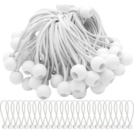 Lot de 75 Tendeur Elastique Cordons Élastiques avec Boules Sandow Elastique Boules Elastiques pour chapiteaux, tentes, bannières (1/4)