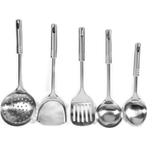 Set of utensils of kitchen multifunction, 5 pieces, spoon in stainless steel, shovel, spatule, tools of kitchen (1/5)