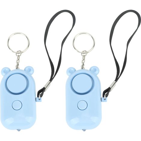 2 Pièces Alarme de Sécurité Personnelle Légère, Porte-Clé Défense ABS pour Femmes, Enfants, Personnes Âgées, Double Bleu (1/4)