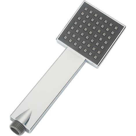 Lot de 2 pommeaux de douche carrés, grand diamètre, élégants, simples et haut de gamme, argentés, haute pression, économie d'eau. (1/5)