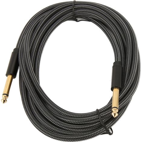 Professionelles 6,35 mm geflochtenes Nylon-Gitarrenkabel, 3 m lang, für Bass, Keyboards und Lautsprecher
