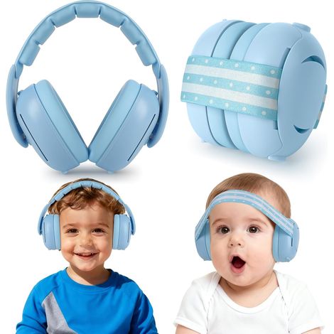 Casque antibruit bébé 2 en 1 - Deux modes, bleu (1/5)