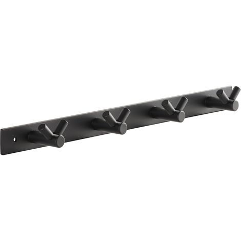 SOTECH Blackline CORA V schwarz pulverbeschichtet Hakenleiste 345 mm mit 4 Haken