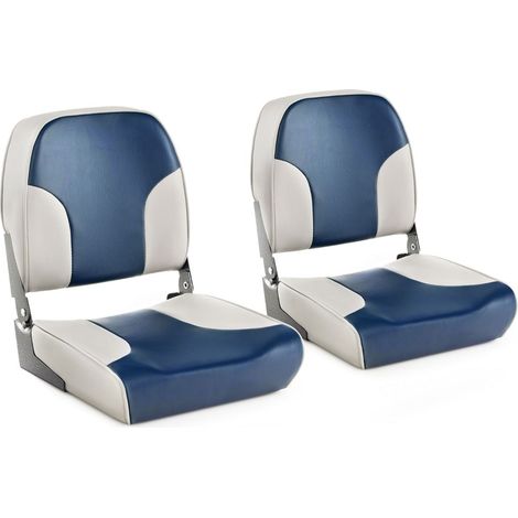 Bootsitz-Set, 2-teilig, faltbar, blau-weiß, PVC
