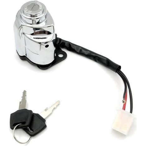 Interrupteur d'allumage avec 2 clés compatible avec VLX600, VT600 400/750, pièce de rechange pour moto cruiser, installation facile. (1/3)