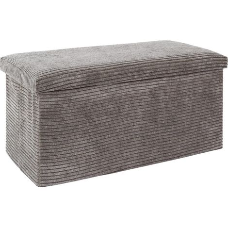 Banc Coffre Pliable Côtelé "Scott" 76cm Taupe