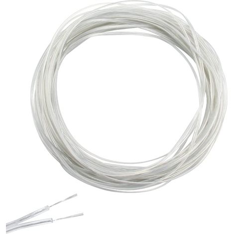 15 Mètre Fil Électrique Transparent 2 Fils 0,75 mm² Câble Électrique Flexible Transparent Découpable Extension Cable pour Accessoires Electriques Petit (1/5)