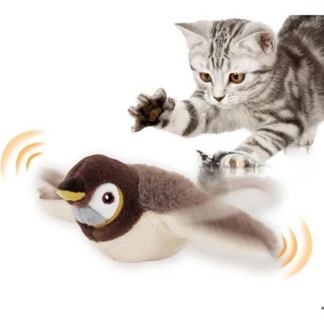 KLVGTIFS PU - Jouet Oiseau pour Chat, Jouet pour Chat interactif, Jouet Chat Oiseau Qui Bouge, Bird Flapping Chirping Bird Cat Toy（L065） (1/5)