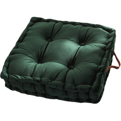 Coussin de sol- Coussin épaissi- Vert foncé, 42x42cm (1/4)