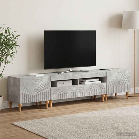 vidaXL 3 Piece LED TV Cabinet Concrete Grey Engineered Wood (1/5)