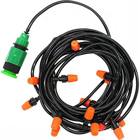 LOLLANDA Système d'irrigation automatique par brumisation pour jardin – Kit d'arrosage goutte-à-goutte réglable avec tuyau de 20 m et 20 buses – Dispositif d'arrosage automatique DIY pour terrasse, se (1/5)