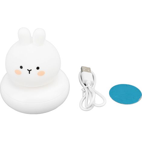 Veilleuse Lapin Silicone Rechargeable 100mAh Lumière Douce Magnétique Design Mignon pour Chambre Décoration Intérieure (1/5)