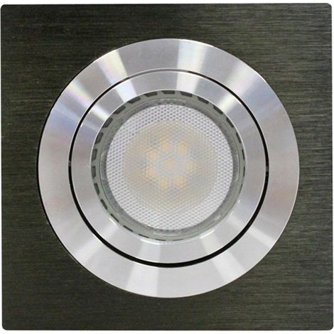 Empotrable LED GU10 7W cuadrado basculante negro